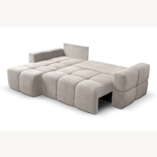 Fumo Komfortowa sofa narożna pikowana Tkanina Onega 14